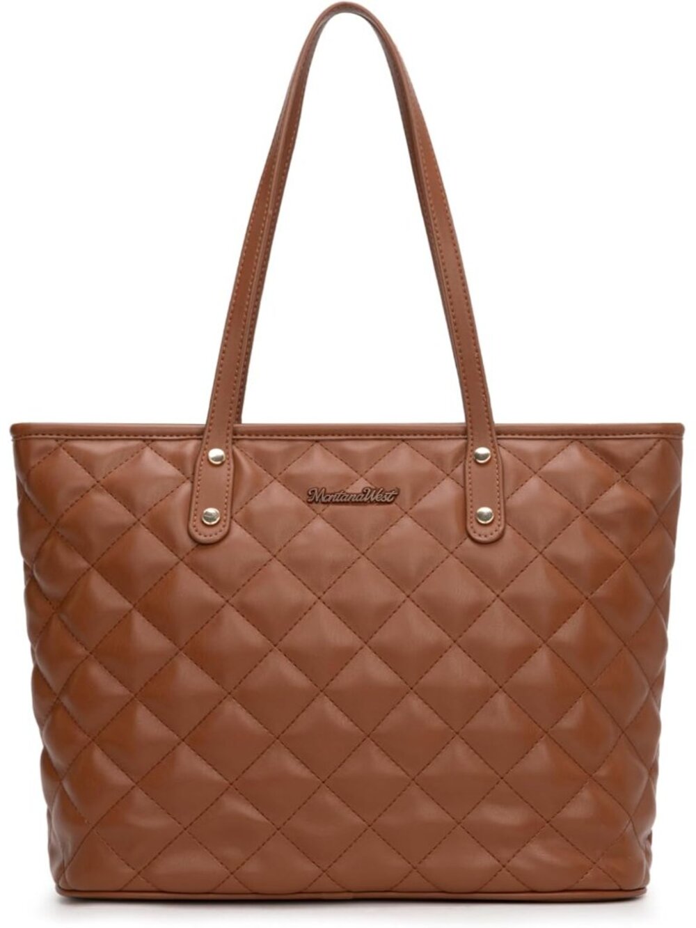 Quilted Tote Bag for Women Shoulder Bag Fashion Handbags with Top Zipper